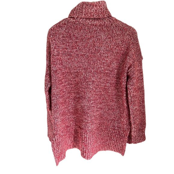 J.Crew Oversized Knitted Turtleneck Pink White Chunky Size Small - Picture 2 of 6